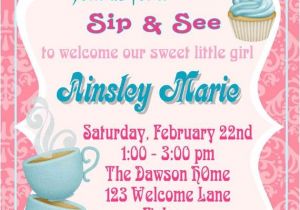 Welcome Baby Girl Party Invitations 17 Best Images About Sip See Sprinkle On Pinterest