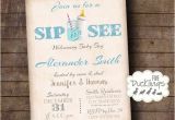 Welcome Baby Girl Party Invitations Sip and See Invitation Welcome Baby Party Invite Baby Boy
