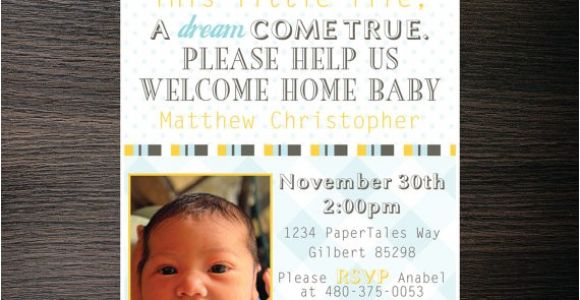 Welcome Home Baby Shower Invitations Wel E Home New Baby Shower Invitations by Papertalescustom