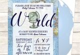 Welcome to the World Baby Shower Invitations Blue Wel E to the World Baby Shower Invitation Printable