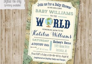 Welcome to the World Baby Shower Invitations Wel E to the World Baby Shower Invitation Baby Boy or Baby