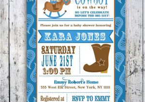 Western Baby Boy Shower Invitations Lil Cowboy Baby Shower Invitation Custom Printable