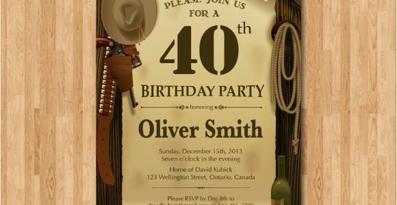 Western Birthday Invitations for Adults 40th Western Birthday Invitation 30th 40th 50th 60th 70th