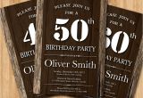 Western Birthday Invitations for Adults 50th Adult Birthday Invitation Wood Texture Western