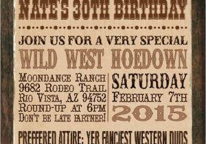 Western Birthday Invitations for Adults Print Your Own Wanted Poster Cowboy Western Adult