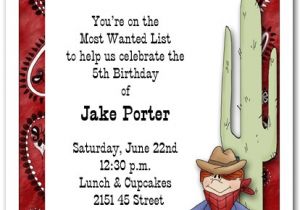 Western Party Invitation Wording Western Most Wanted Cowboy Party Invitation Western