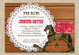 Western theme Baby Shower Invites Western themed Baby Shower Invitation by Fancyshmancynotes