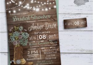 Western themed Bridal Shower Invitations Country Bridal Shower Invitations Cowboy Boots Wedding