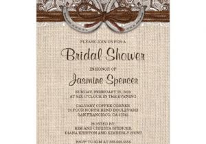Western themed Bridal Shower Invitations Country Western Horseshoe Bridal Shower Invitation