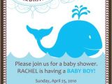 Whale themed Baby Shower Invitations Baby Shower