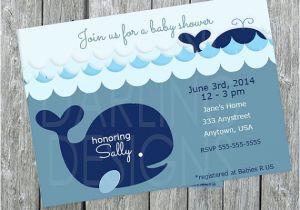 Whale themed Baby Shower Invitations Items Similar to Baby Shower Whale Nautical themed