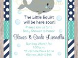 Whale themed Baby Shower Invitations Printable Whale Baby Shower Invitation Navy Blue by