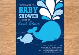 Whale themed Baby Shower Invitations Whale Baby Shower Invitation Printable Baby Shower Invites