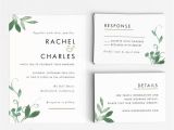 What Size are Rsvp Cards for Wedding Invitations Printable Wedding Invitation Set Modern Botanical
