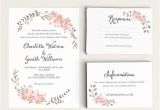 What Size are Rsvp Cards for Wedding Invitations Printable Wedding Invitation Set Watercolor Floral