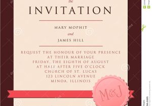 What to Include In A Wedding Invitation Elegant Invitation to the Wedding Stock Vector