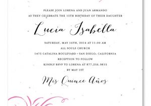 What to Put On A Quinceanera Invitation Quinceanera Invitation Wording Quinceanera Invitation