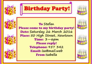 What to Write In A Birthday Party Invitation Birthday Party Invitation Learnenglish Kids British