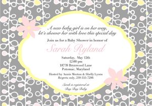 What to Write On Bridal Shower Invite Coed Baby Shower Invitation Wording Pink and Yellowa