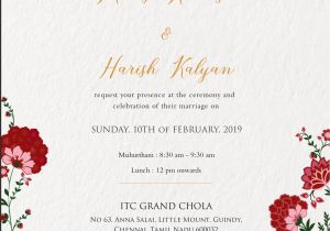 Whatsapp Indian Wedding Invitation Template Indian Blossom Create Your Wedding Invitations Online