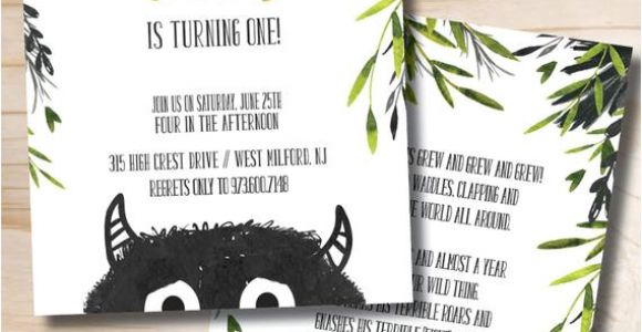 Where the Wild Things are Birthday Invitation Template where the Wild Things are Birthday Invitation Let the Wild