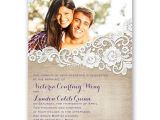 Where to Buy Wedding Invitations In Store Burlap and Lace Frame Invitation with Free Response