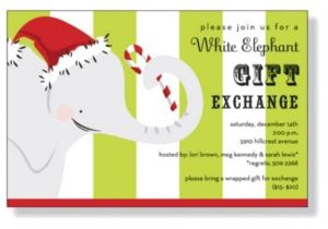 White Elephant Christmas Party Invitations Templates Christmas Invitations White Elephant and Invitation
