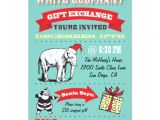 White Elephant Christmas Party Invitations Templates Retro White Elephant Christmas Party Invitations