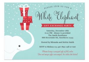 White Elephant Christmas Party Invitations Templates White Elephant Invitation Christmas Party Invite