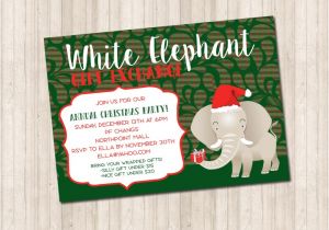 White Elephant Gift Exchange Party Invitations White Elephant Gift Exchange Invitation Pure Design Graphics