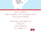 White Elephant Gift Exchange Party Invitations White Elephant Gift Exchange Invitations