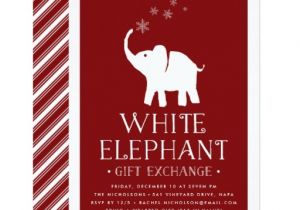 White Elephant Gift Exchange Party Invitations White Elephant Gift Exchange Party Invitation Zazzle