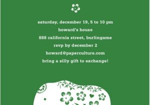 White Elephant Gift Exchange Party Invitations White Elephant Holiday Party Invitation Aka Secret Santa