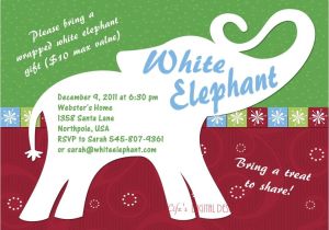 White Elephant Gift Exchange Party Invitations White Elephant Party Invitation Customizable Printable 4×6 or