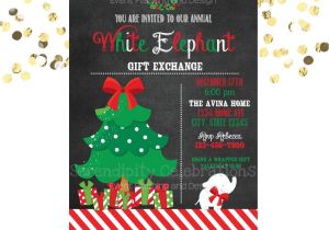White Elephant Gift Exchange Party Invitations White Elephant Party Invitation Gift Exchange Party