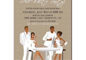 White Party theme Invitations African American All White Party Invitation African American