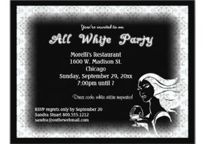 White Party theme Invitations All White attire theme Party Invitation Zazzle