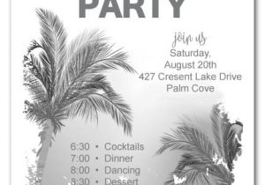 White Party theme Invitations Palm Trees All White White Party Invitations