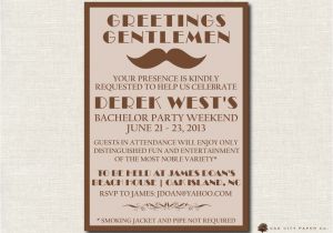 Who Gets Invited to Bachelor Party Bachelor Party Invitation Retro Mustache Printable
