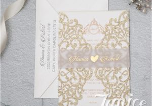 Wholesale Quinceanera Invitations Glitter Paper Invites wholesale Wedding Invitations