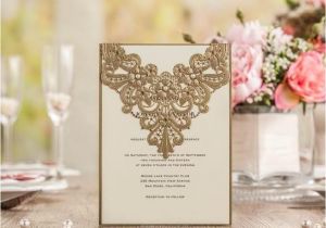 Wholesale Wedding Invitation Kits Customized Wedding Invitations Cards Laser Cut Gold
