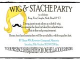 Wig and Mustache Party Invitations Party Invitation Wig & Mustache Party
