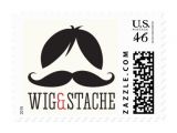 Wig and Mustache Party Invitations Wig and Stache Mustache Bash Birthday Party Stamp
