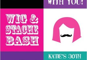 Wig Party Invitations Details About Wig and Stache Bash Mustache Printable Adult