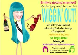 Wig Party Invitations Personalized Wig theme Bachelorette Party Invitations