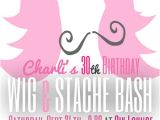 Wig themed Party Invitations Wig and Mustache Bash Wig and Stache Party Invite From