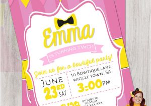 Wiggles Birthday Invitation Template Emma Wiggle Invitation Wiggles Invitation Emma Wiggles