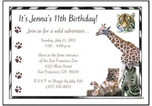 Wild Animal Birthday Party Invitations Jungle or Safari Wild Animals Birthday Party Invitation