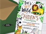 Wild Animal Birthday Party Invitations Safari Jungle Birthday Party Printable Invitations Cute