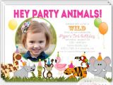 Wild Animal Birthday Party Invitations Zoo Birthday Party Invitation Safari Invitation by